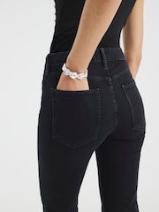 River Island Black High Rise Stretch Straight Jeans - Image 4 of 4