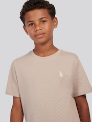 U.S. Polo Assn Natural Boys Check Texture T-Shirt - Image 2 of 7