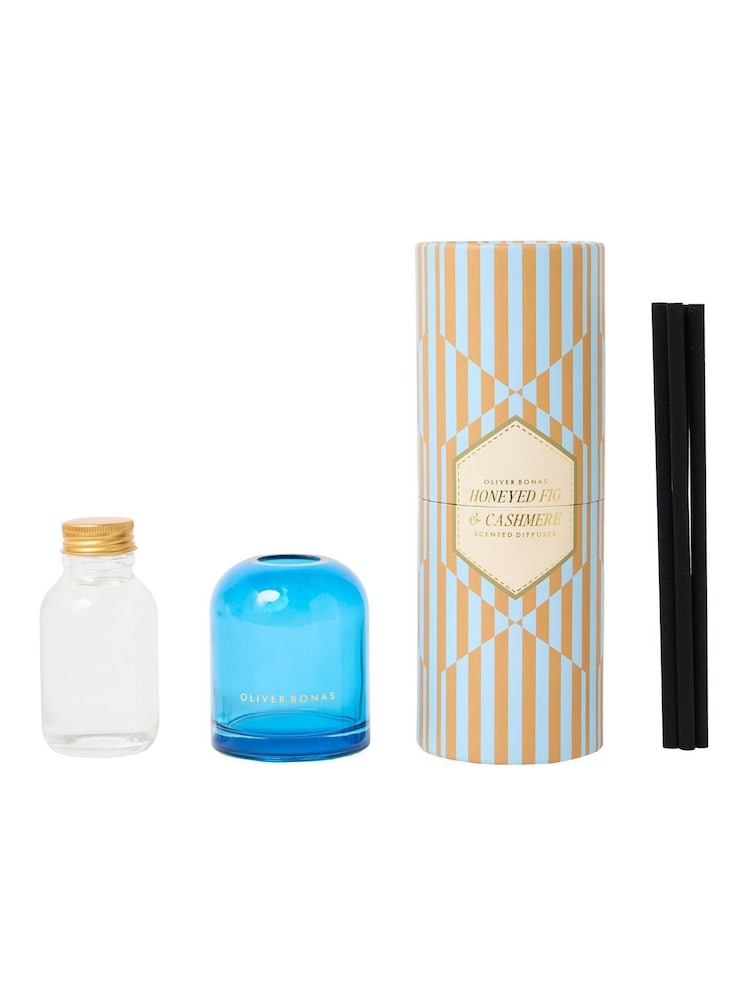 Oliver Bonas Blue Raya Honeyed Fig & Cashmere Reed Diffuser - Image 5 of 5 Oliver Bonas Blue Raya Honeyed Fig & Cashmere Reed Diffuser - Image 5 of 5
