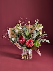 Pink/White Protea and Lisianthus Fresh Flower Bouquet - Image 1 of 4