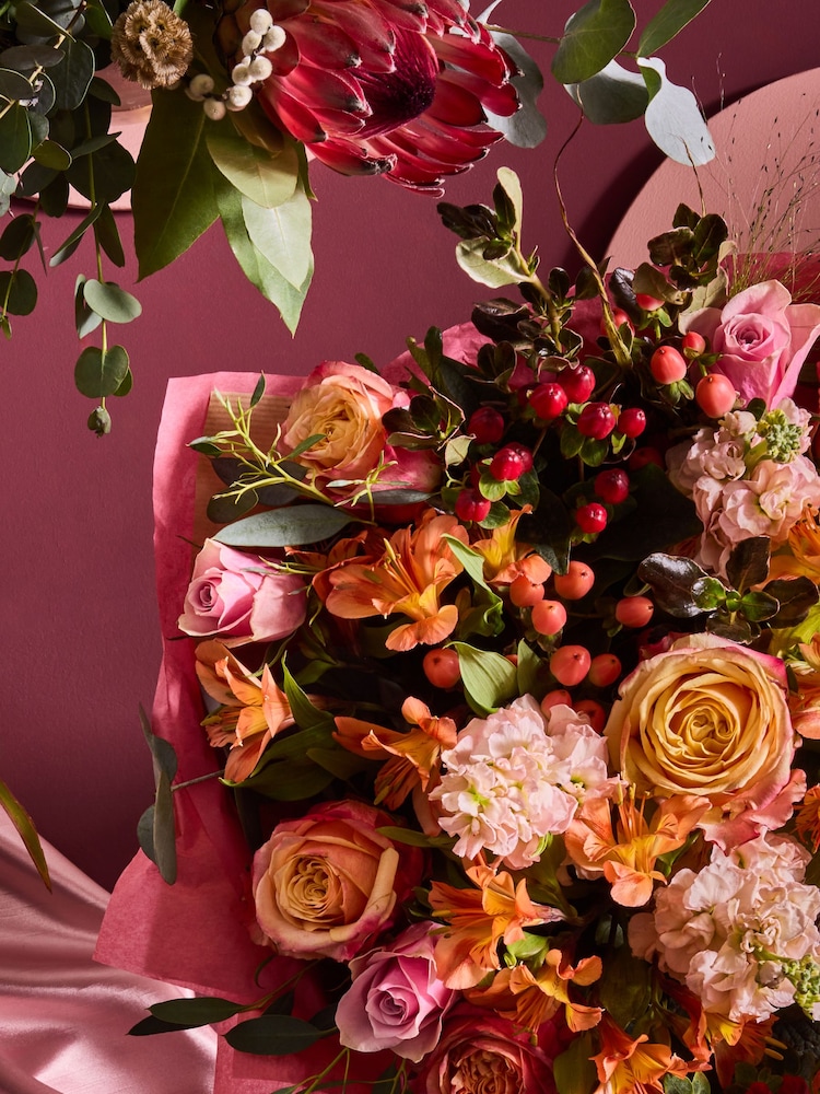 Pink/White Protea and Lisianthus Fresh Flower Bouquet - Image 4 of 4