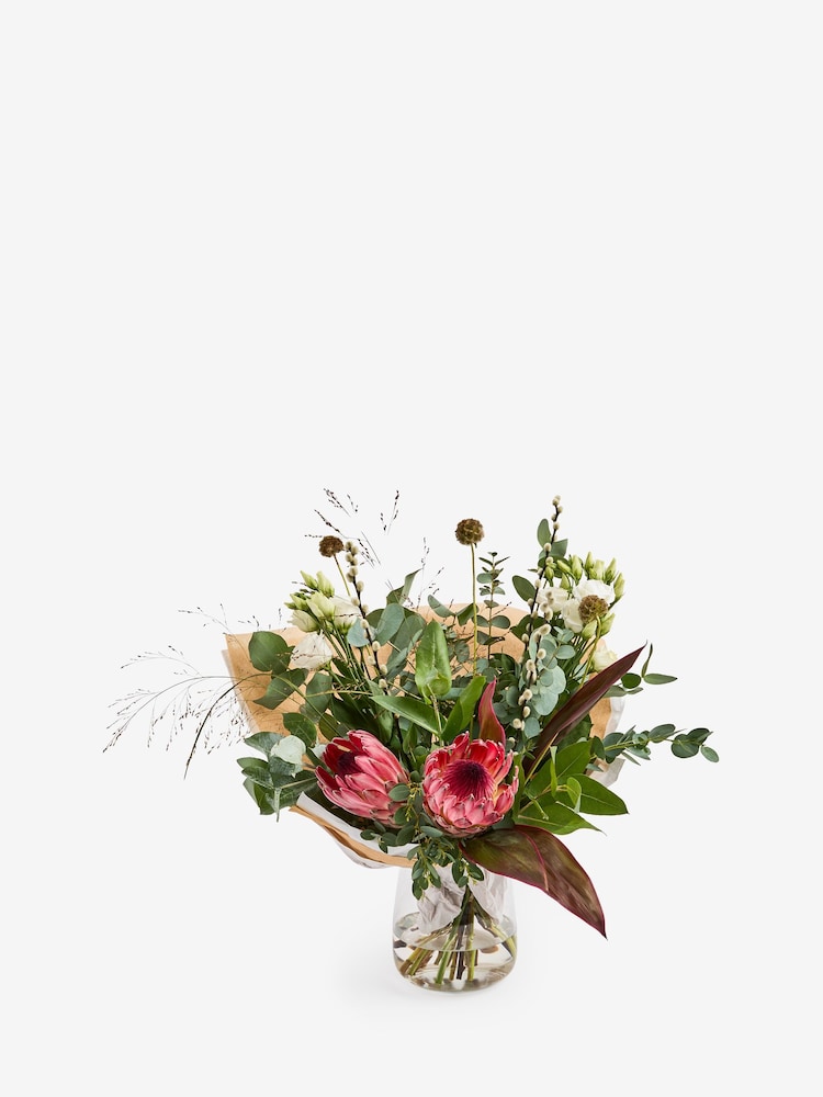 Pink/White Protea and Lisianthus Fresh Flower Bouquet - Image 6 of 6 Pink/White Protea and Lisianthus Fresh Flower Bouquet - Image 6 of 6