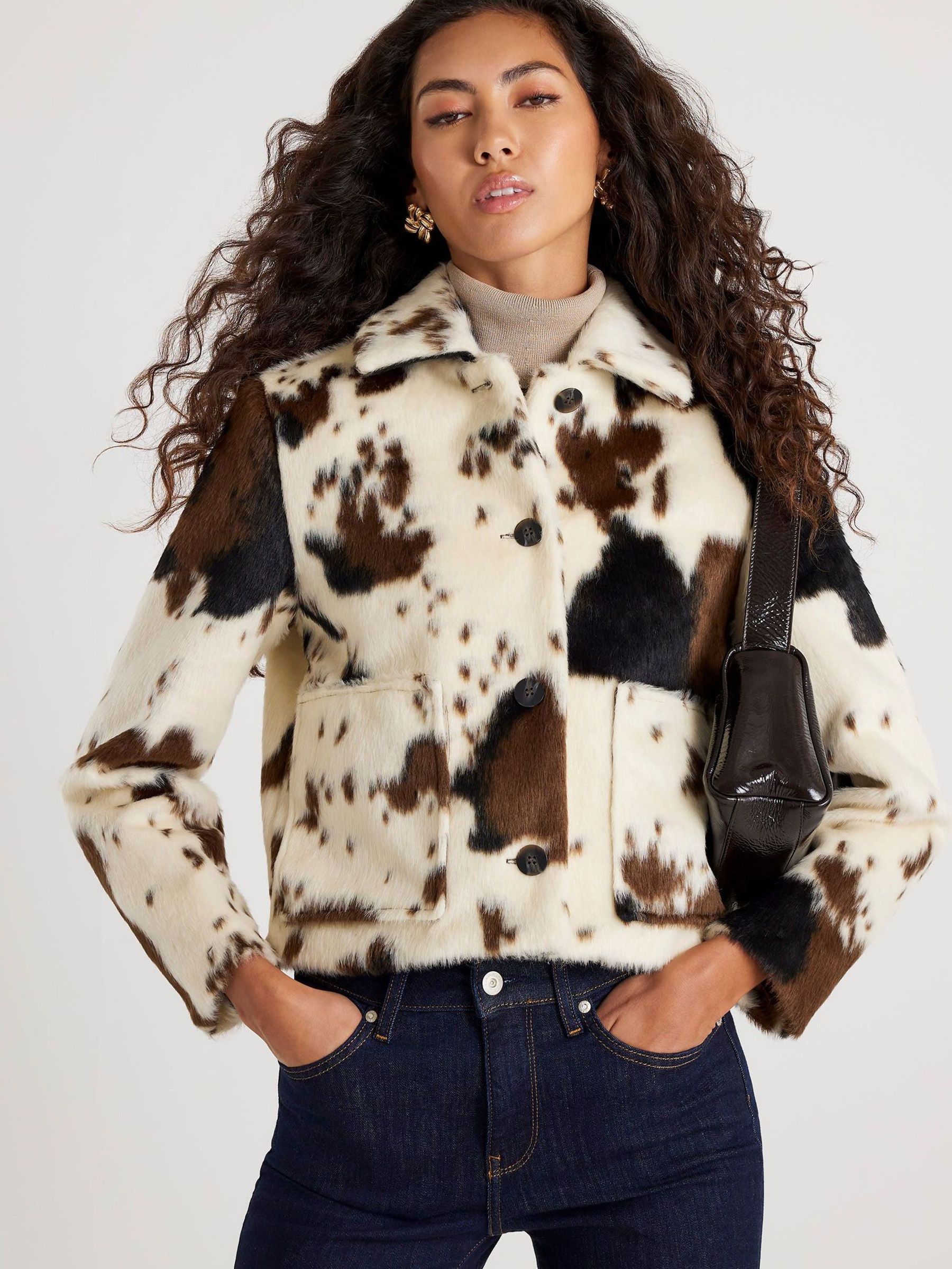 Buy River Island White Cow Print Jacket from Next USA