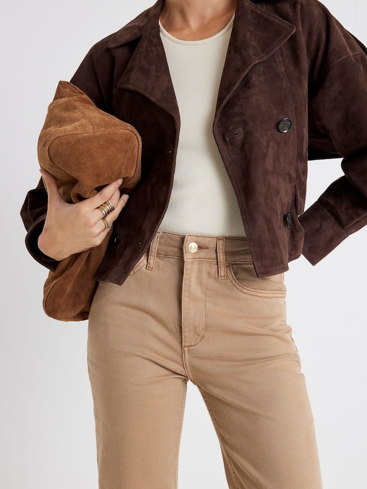 River Island Brown High Rise Stretch Straight Jeans - Image 4 of 4