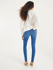 River Island Blue High Rise Pull On Sculpt Skinny Jeans - Image 3 of 4