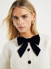 River Island Cream Petite Bow Front Cardigan - Image 4 of 4