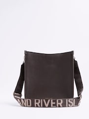 River Island Brown Medium Logo Messenger Cross-Body Bag - Image 1 of 6