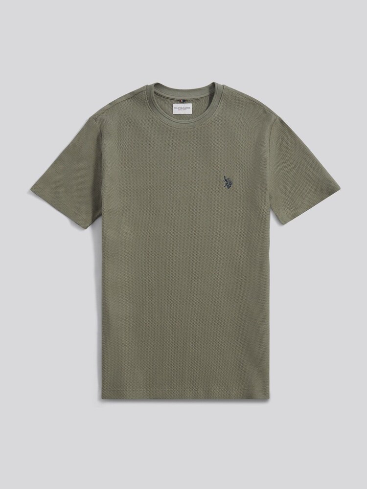 U.S. Polo Assn Green Herringbone Texture T-Shirt - Image 1 of 3
