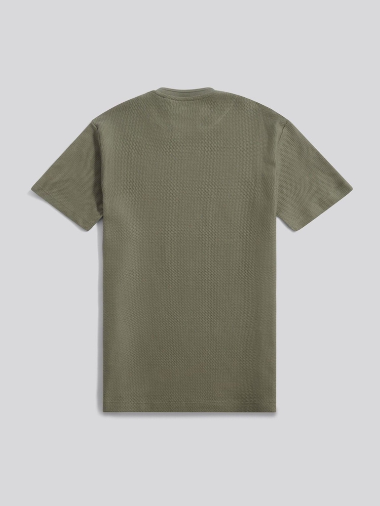U.S. Polo Assn Green Herringbone Texture T-Shirt - Image 2 of 3 U.S. Polo Assn Green Herringbone Texture T-Shirt - Image 2 of 3