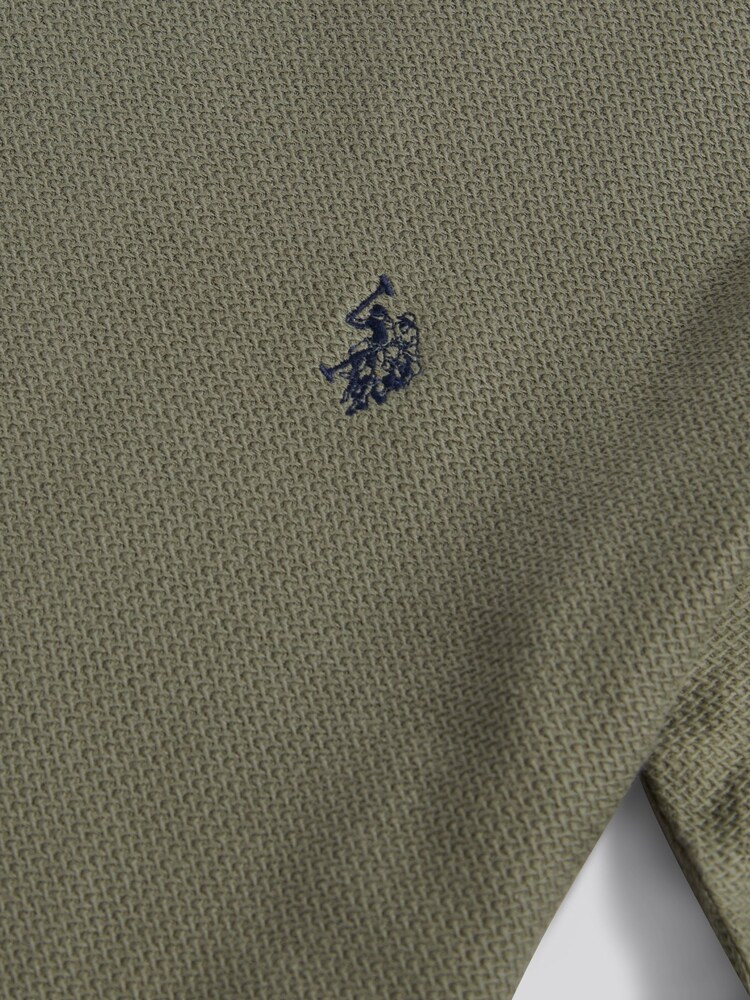 U.S. Polo Assn Green Herringbone Texture T-Shirt - Image 3 of 3