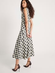 River Island Cream Check Knot Detail Maxi Dress - Image 2 of 6