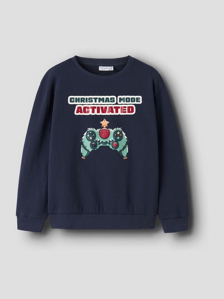 Name It Blue Gaming Christmas Sweatshirt - Image 1 of 2 Name It Blue Gaming Christmas Sweatshirt - Image 1 of 2