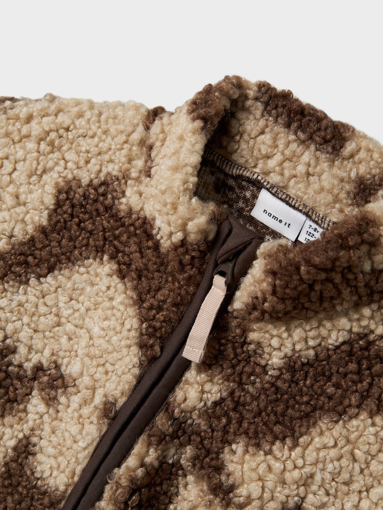 Name It Brown Printed Zip Teddy Fleece - Image 5 of 5 Name It Brown Printed Zip Teddy Fleece - Image 5 of 5