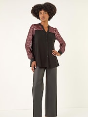 Roman Pink Embellished Sequin Stretch Blouse - Image 2 of 5