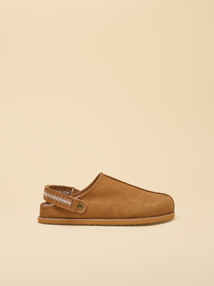 Joules Suede Faux Fur Lined Clogs - 2 paveikslėlis iš 7