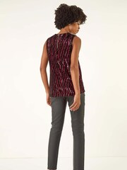 Roman Pink Sequin Velvet Vest Top - Image 3 of 5