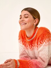 Roman Orange Ombre Tinsel Knit Jumper - Image 1 of 5