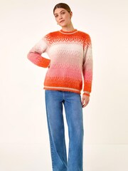 Roman Orange Ombre Tinsel Knit Jumper - Image 2 of 5