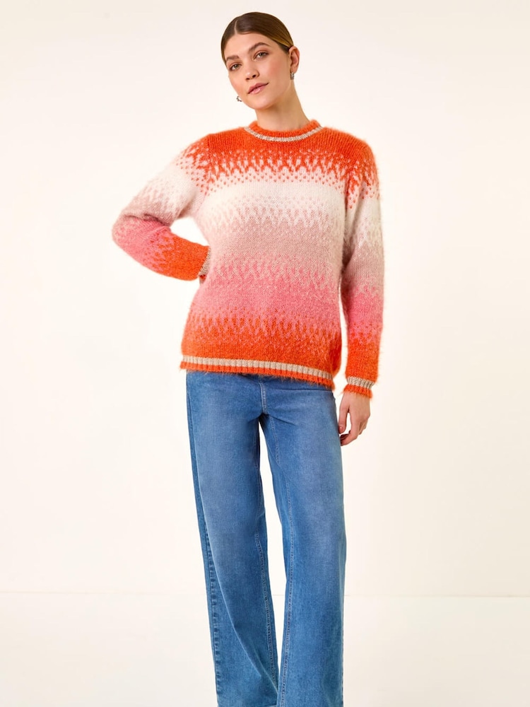 Roman Orange Ombre Tinsel Knit Jumper - Image 2 of 5