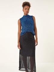 Roman Black Shimmer Overlay Skirt - Image 2 of 5