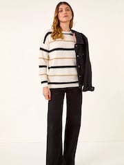 Roman Red Multi Stripe Knit Jumper - Image 1 of 5