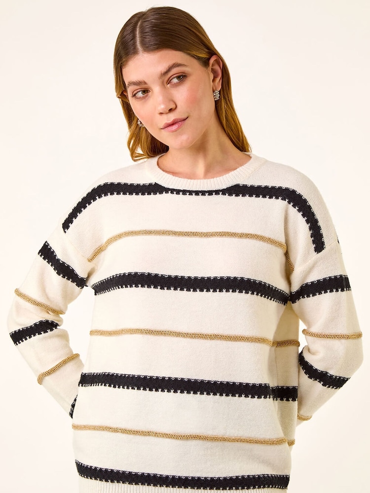 Roman Red Multi Stripe Knit Jumper - Image 2 of 5