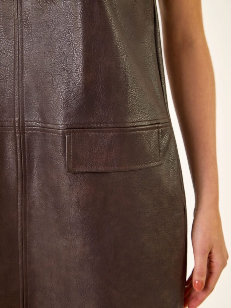 Roman Brown A-Line Pocket Detail Dress - Image 5 of 5