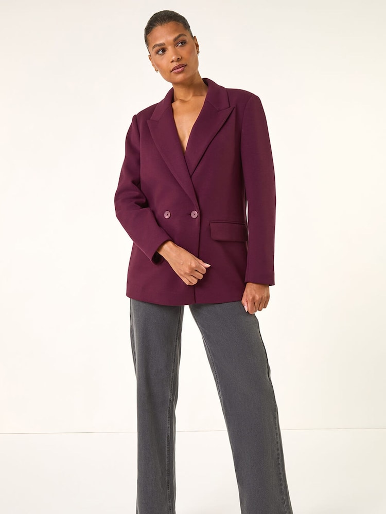 Roman Red Premium Stretch Ponte Blazer - Image 2 of 5 Roman Red Premium Stretch Ponte Blazer - Image 2 of 5