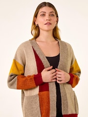 Roman Natural Colour Block Knit Cardigan - Image 4 of 5