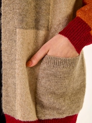 Roman Natural Colour Block Knit Cardigan - Image 5 of 5