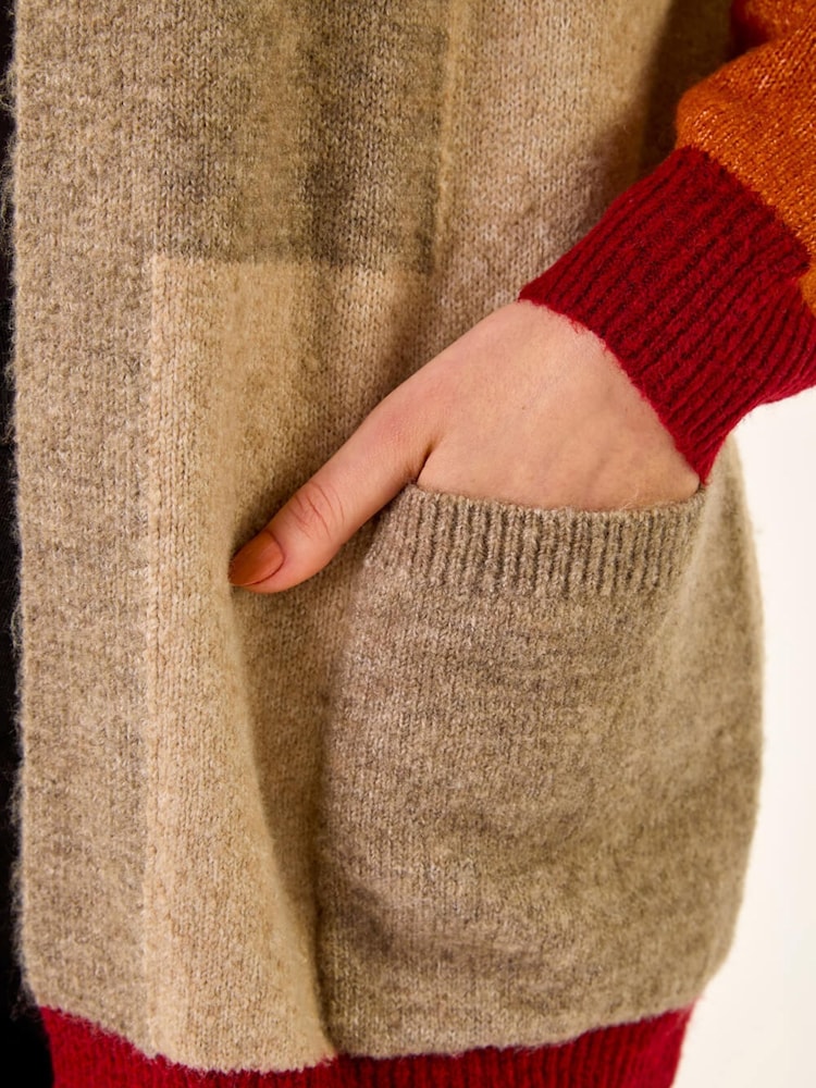 Roman Natural Colour Block Knit Cardigan - Image 5 of 5