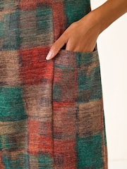 Roman Orange Patchwork Print Shift Pocket Dress - Image 5 of 5