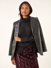 Roman Pink Velvet Sequin Detail Pencil Skirt - Image 4 of 5