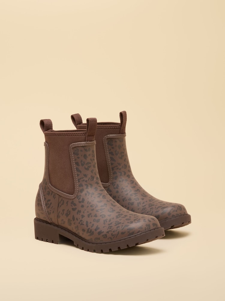 Joules Oakfield Leopard Neoprene Lined Ankle Wellies - Image 2 of 6