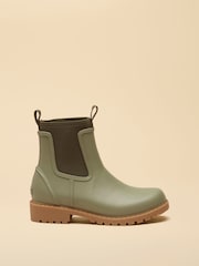 Joules Oakfield Khaki Green Neoprene Lined Ankle Wellies - Image 2 of 6
