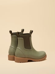 Joules Oakfield Khaki Green Neoprene Lined Ankle Wellies - Image 3 of 6