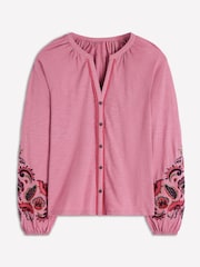 Boden Pink Alma Embroidered Shirt - Image 5 of 5