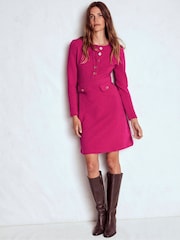 Boden Pink Lavinia Button Ottoman Dress - Image 1 of 5