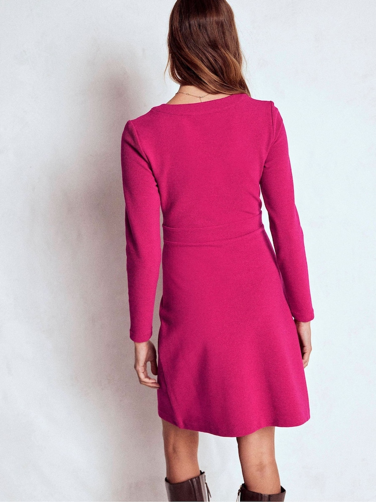 Boden Pink Lavinia Button Ottoman Dress - Image 2 of 5 Boden Pink Lavinia Button Ottoman Dress - Image 2 of 5