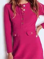 Boden Pink Lavinia Button Ottoman Dress - Image 4 of 5