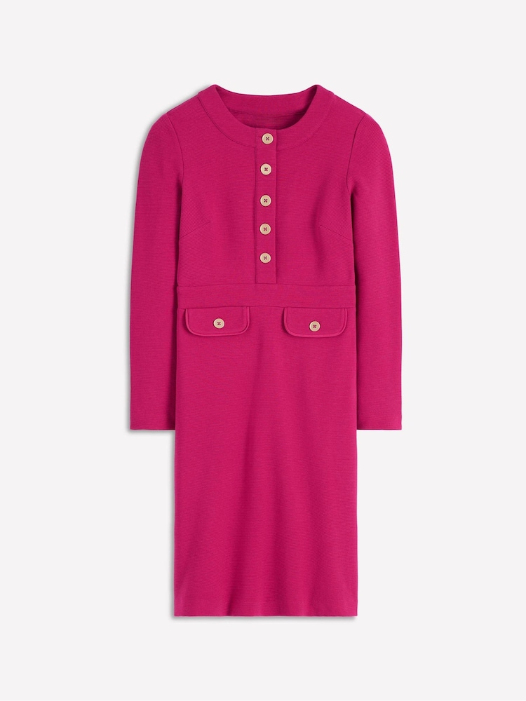 Boden Pink Lavinia Button Ottoman Dress - Image 5 of 5 Boden Pink Lavinia Button Ottoman Dress - Image 5 of 5