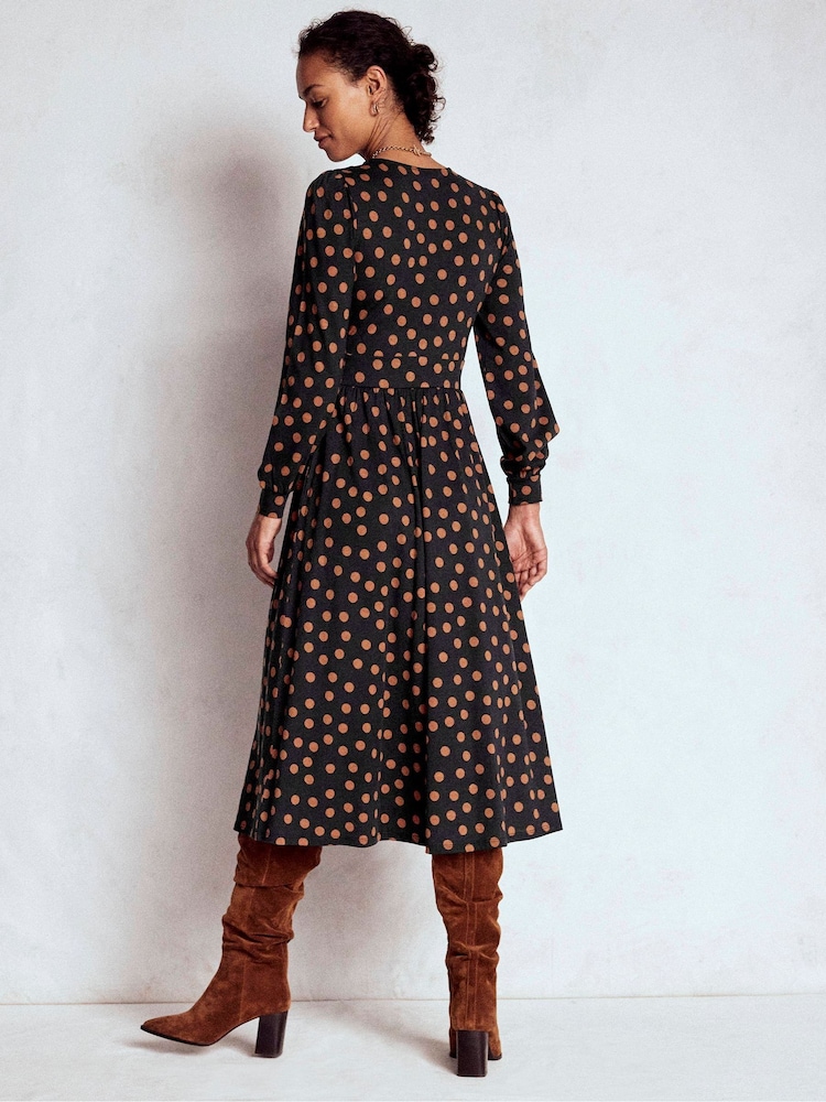 Boden Black Alexandra Jersey Midi Dress - Image 2 of 6