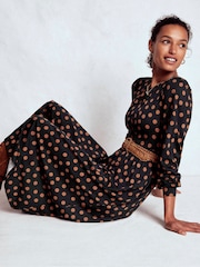Boden Black Alexandra Jersey Midi Dress - Image 4 of 6