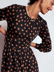 Boden Black Alexandra Jersey Midi Dress - Image 5 of 6