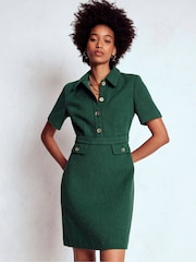 Boden Green Eda Cotton Shift Dress - Image 1 of 5