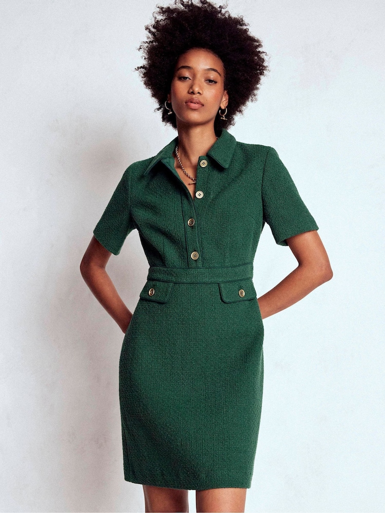 Boden Green Eda Cotton Shift Dress - Image 1 of 5