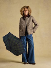 Joules Rayne Blue & Green Check Umbrella - Image 1 of 8
