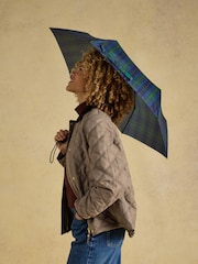 Joules Rayne Blue & Green Check Umbrella - Image 4 of 8