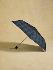 Joules Rayne Blue & Green Check Umbrella - Image 5 of 8