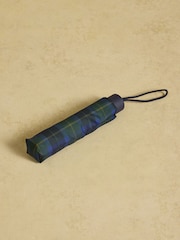 Joules Rayne Blue & Green Check Umbrella - Image 6 of 8
